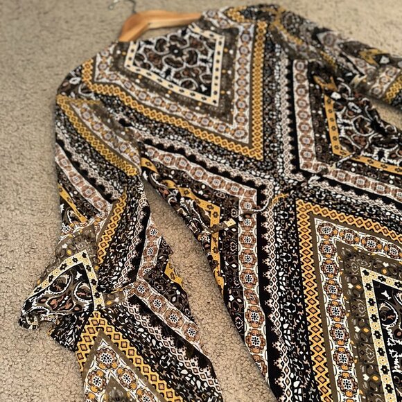 INC International Concepts Printed Bell Sleeve Dress - Picture 3 of 16